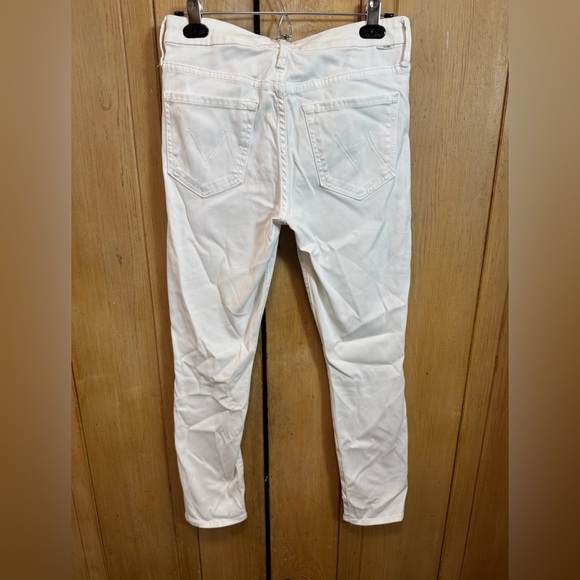 Mother Skinny Leg High Rise White Denim Jeans - Picture 3 of 3